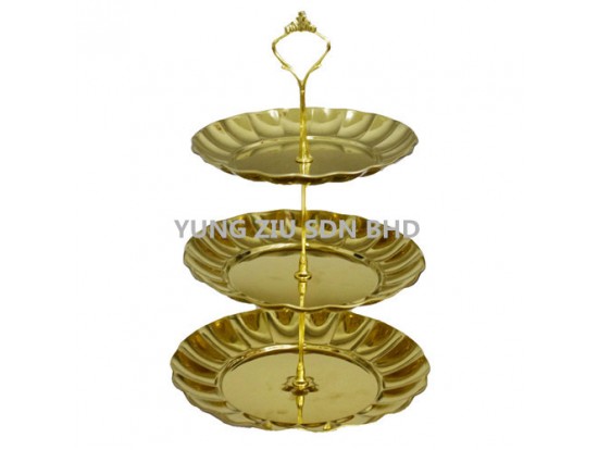 3LAYER FRUIT PLATTER(GOLD)(LI YUN)